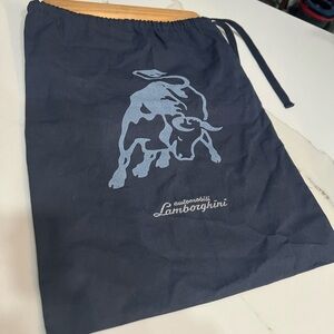 Lamborghini Dust Bag Navy With Light blue 13 X 17.5 Inches Drawstring